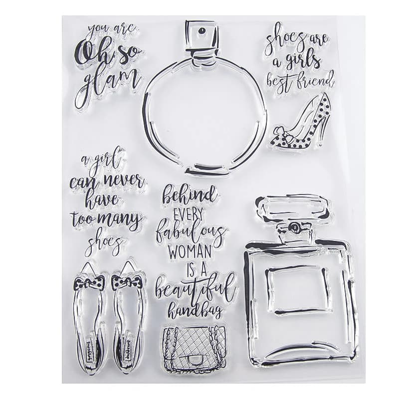Fashion Shoes Perfume Clear Stamps/Seal for DIY Scrapbooking/photo Album Decorative Card Making Clear Stamp Sheets