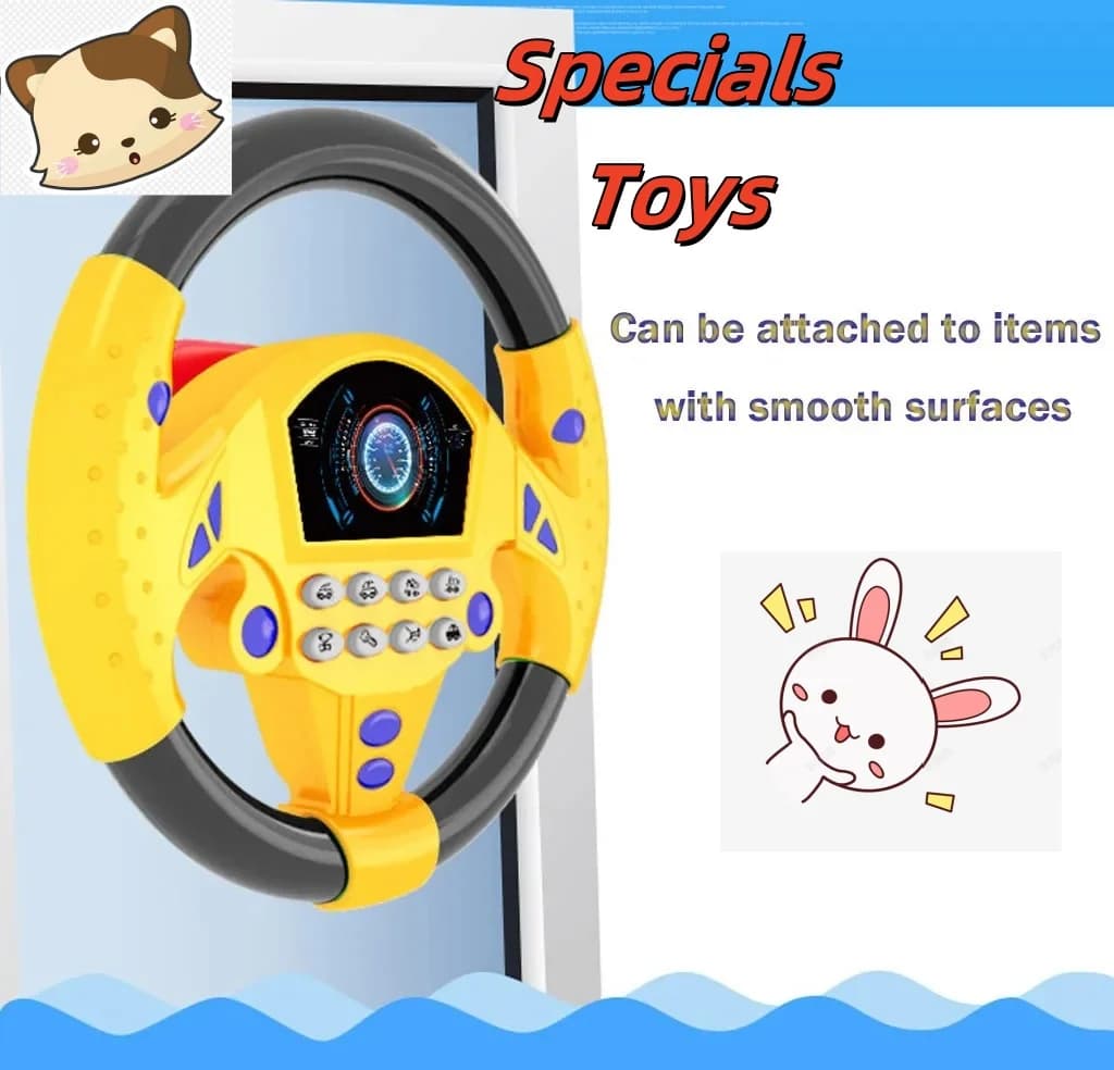 Eletric Simulation Steering Wheel Toy with Light Sound Baby Kids Musical Educational Copilot Stroller Steering Wheel Vocal Toys