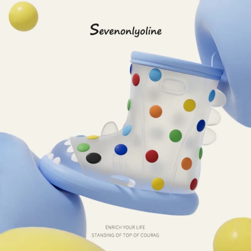 Transparent Kid Boy Girl Rain Shoes Children Ankle Rain boots Waterproof shoes Round toe Shark Water Shoes soft Toddler Shoes