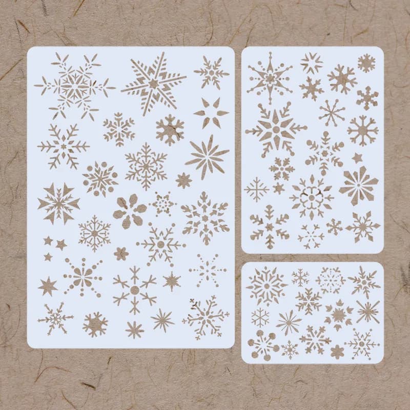 3Pcs/Set Christmas Winter Snowflakes DIY Layering Stencils Wall Painting Scrapbook Coloring Embossing Album Decorative Template