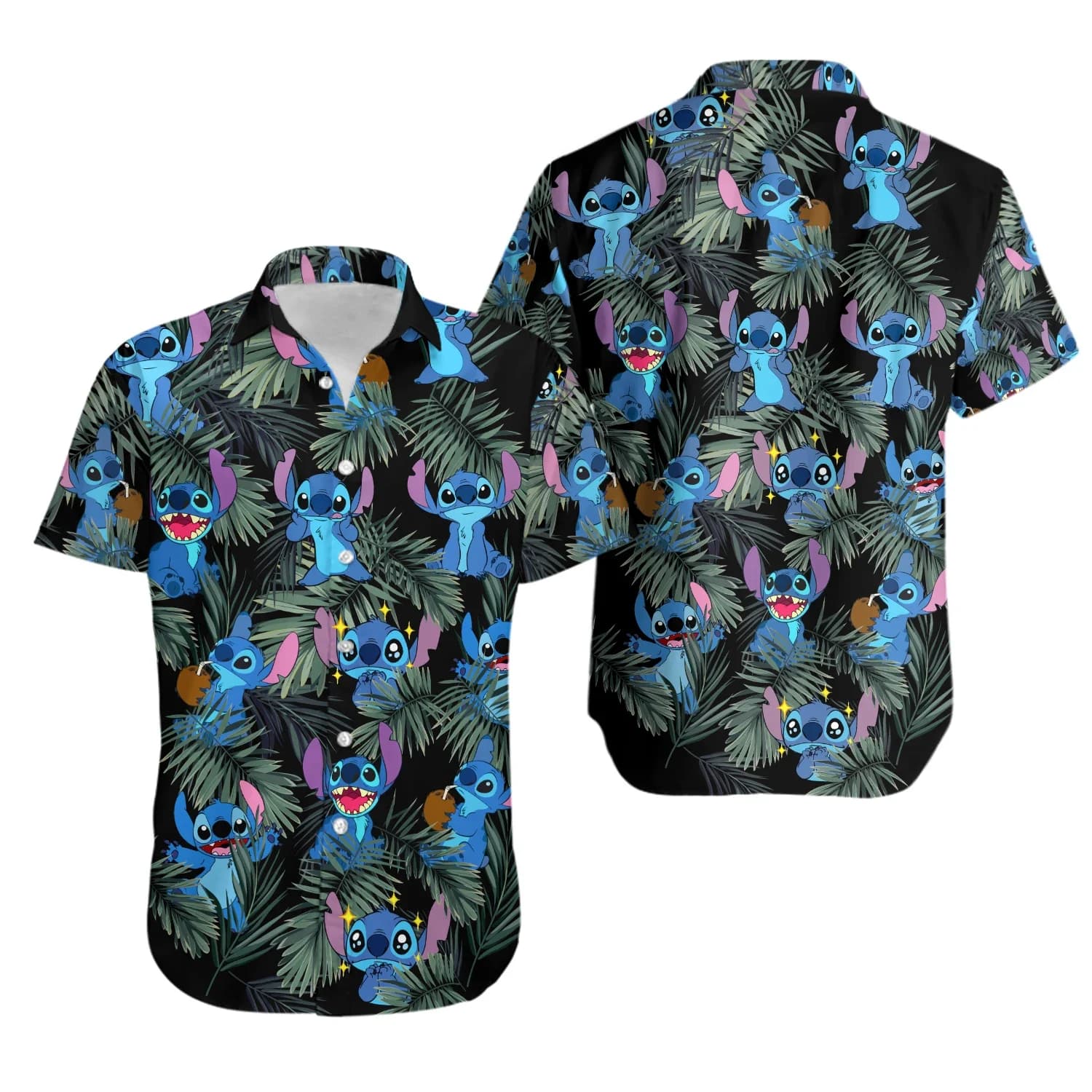 Lilo Stitch Hawaiian Shirt Summer Men's And Women's Fashion Short-sleeved Shirts Disney Hawaiian Shirt Stitch Casual Beach Shirt