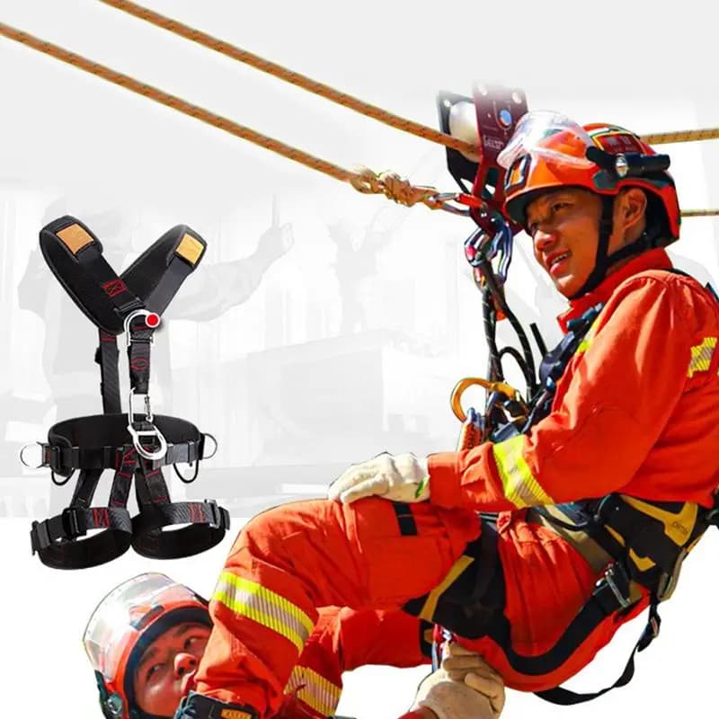 Full Body Roofing Harnesses With Adjustable Buckles Rock Climbing Harness Detachable Fall Harness For Men Tree Climbing Gear