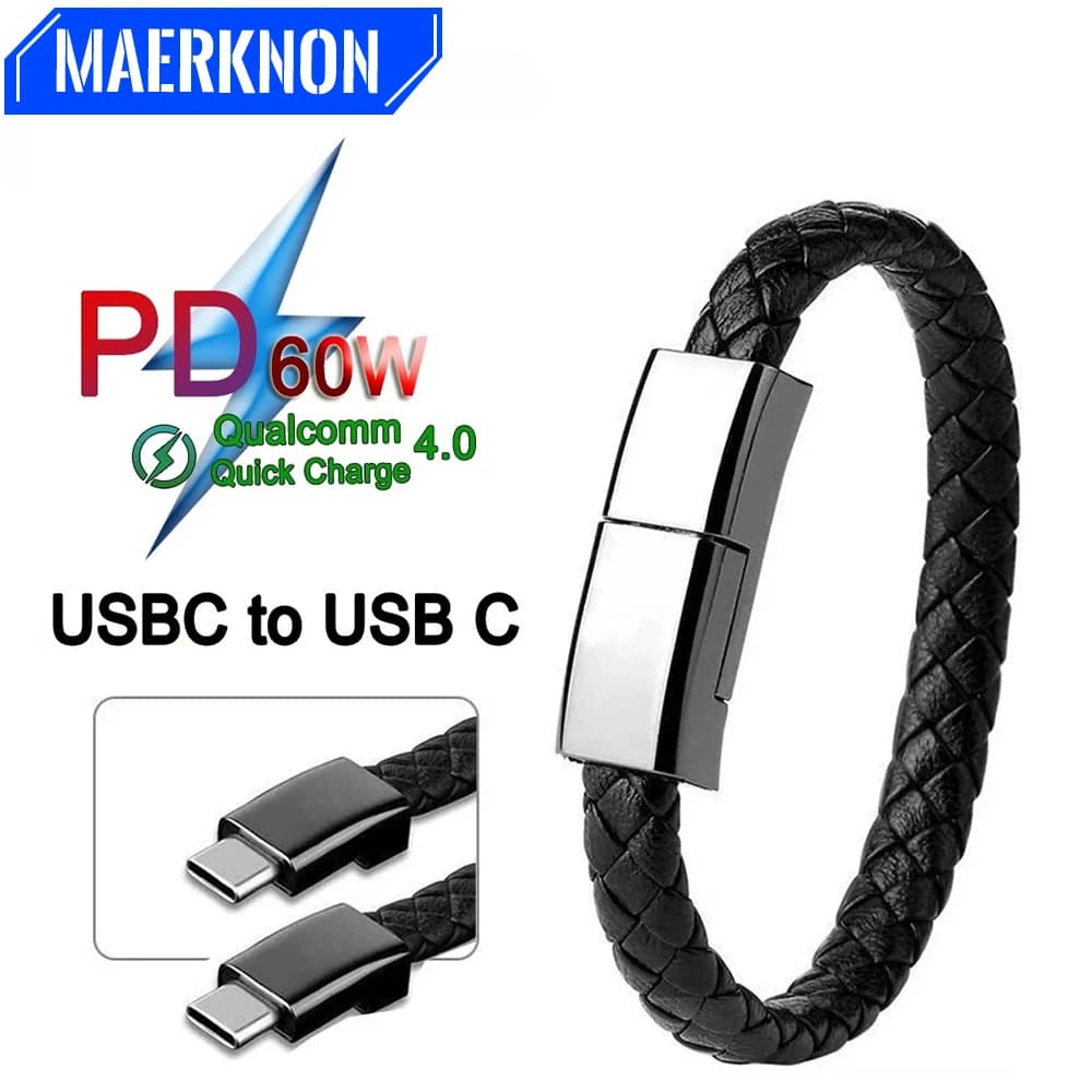 Fashion Double Braided Wrist Data USB Bracelet Fast Charging Cable Data Transfer Cord for iphone Samsung HUAWEI Xiaomi OPPO