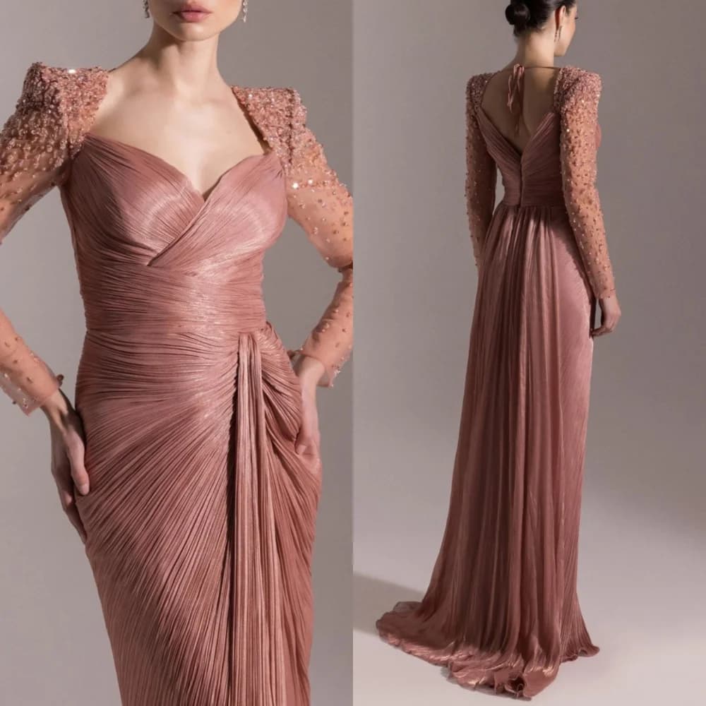 Customized Exquisite Cap Sleeve Sleeveless Evening Dress High Quality Chiffon Prom Dresses Temperament Crystal Party Gowns