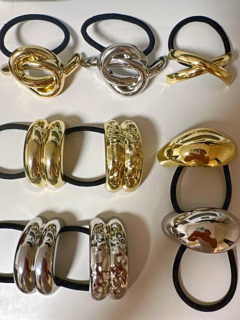 Metal Large Fashion Hammered Arch Pony Rhodium Hairband Ponytail Hair Pin Headwear Vintage Jewely ry Accessories