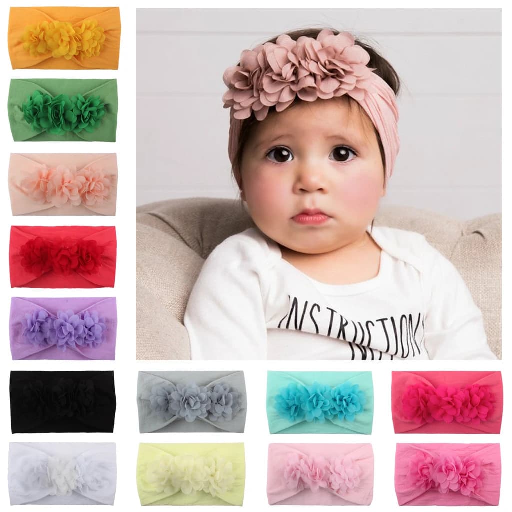 Hair Bandage Band Headband Bow Turban Children Newborn Kids Headwear Baby Girl Accessories Flower Floral Soft Solid Elastic