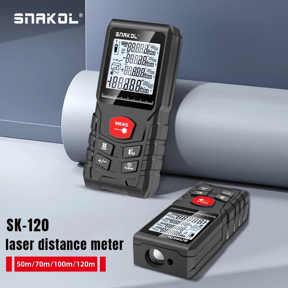 Snakol Laser Tape Measure 50M/70M/100M/120M Laser Distance Meter Laser Rangefinder Digital Range Finder Ruler Test Tools
