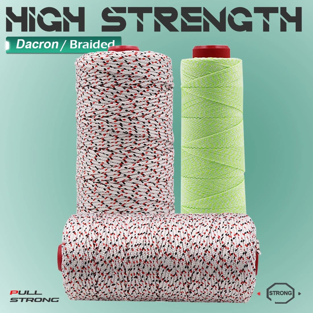 FishTrip Polyester Dacron Line 50~500Lbs High Strength Fishing Line 1.0mm~3.0mm for Large Kite Flying Backpack Cord Low Stretch