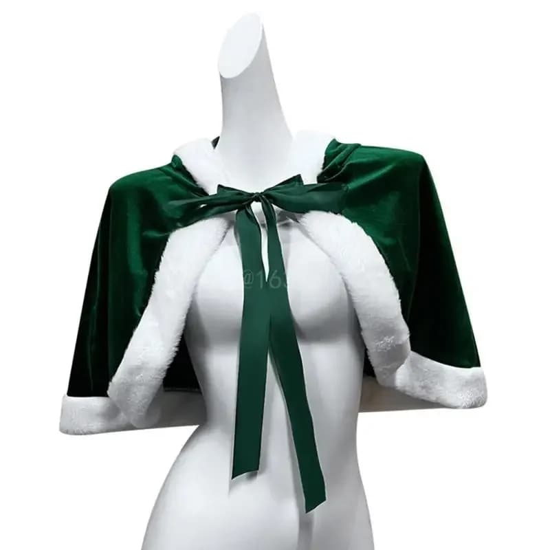 Christmas Capes Shawl with Rabbits Ears Festive Party Wear for Women and Teens Holiday Celebrations Open Front Capes