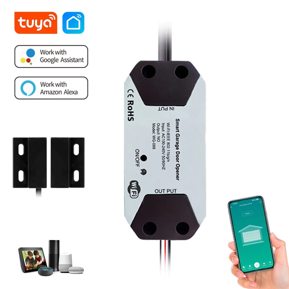 Tuya Garage Door Controller Door Opener Automatic WiFi Smart Home for Alexa Google Assistant Voice Control App Remote Control