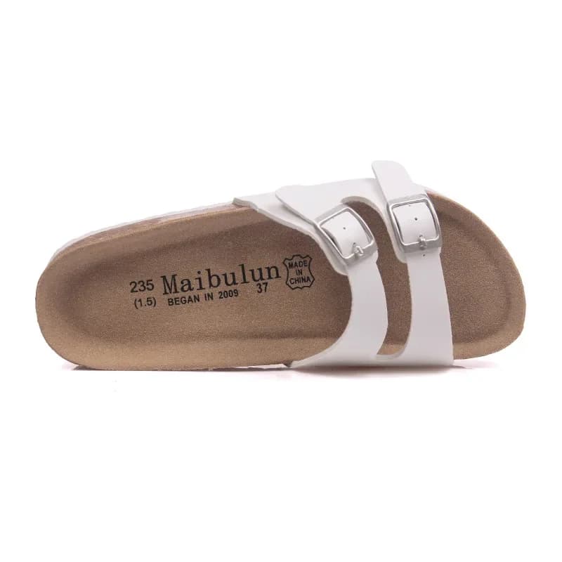 Women 2024 Men New Design Black White Flat Flip Flops Cork Slippers Fashion Beach Outside Popular Buckle Comfortable Sandals