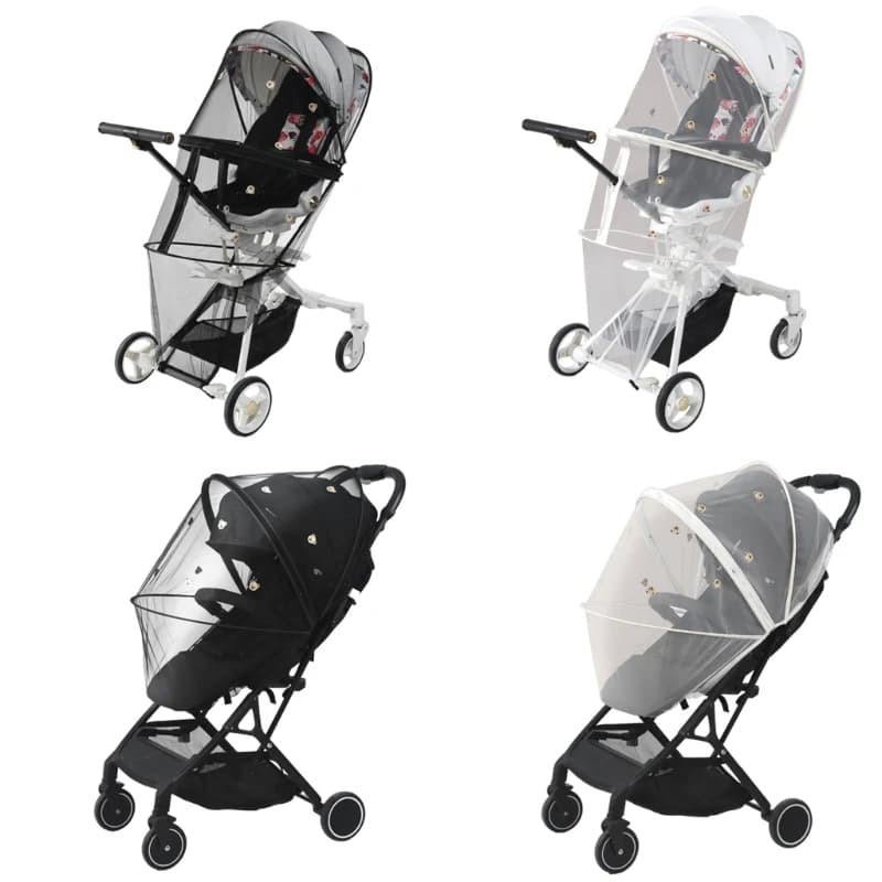 Full Coverage Strollers Covering Net Soft & Breathable Netting Cover Cart Case for Baby Pram Enjoy Peaceful Outings W3JF