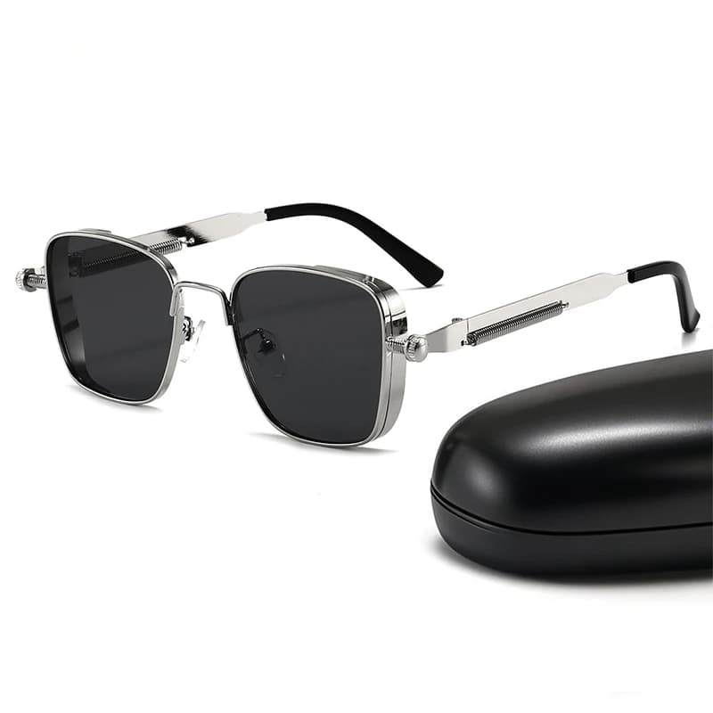 Square Steampunk Spring Leg Sunglasses For Men Women Fashion Classic Vintage Trend Metal Punk Sun Glasses Unisex Eyewear 2025