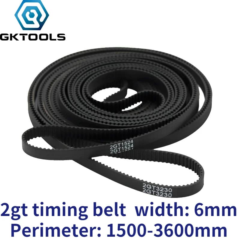 GKTOOLS C-17 3D Printer GT2 6mm Closed Loop Rubber 2GT Timing Belt 1512 1520 1524 1540 2000 2220 2500 3000 3230 3600mm
