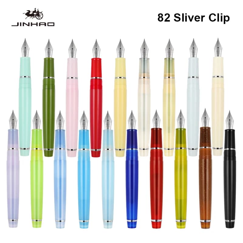 Jinhao 82 Fountain Pen 0.38/0.5/0.7mm Extra Fine Nib Sliver Clip Luxury Elegant Pens Writing Office School Supplies Stationery