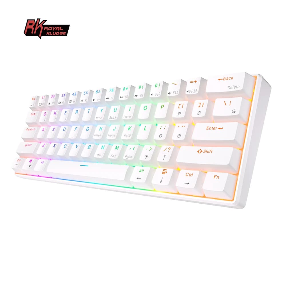 RK Royal Kludge RK61 2.4G Wireless Bluetooth Mechanical Keyboard Tri-mode 61 Keys RGB Backlit Mini Hot-swappable Gamer Keyboard