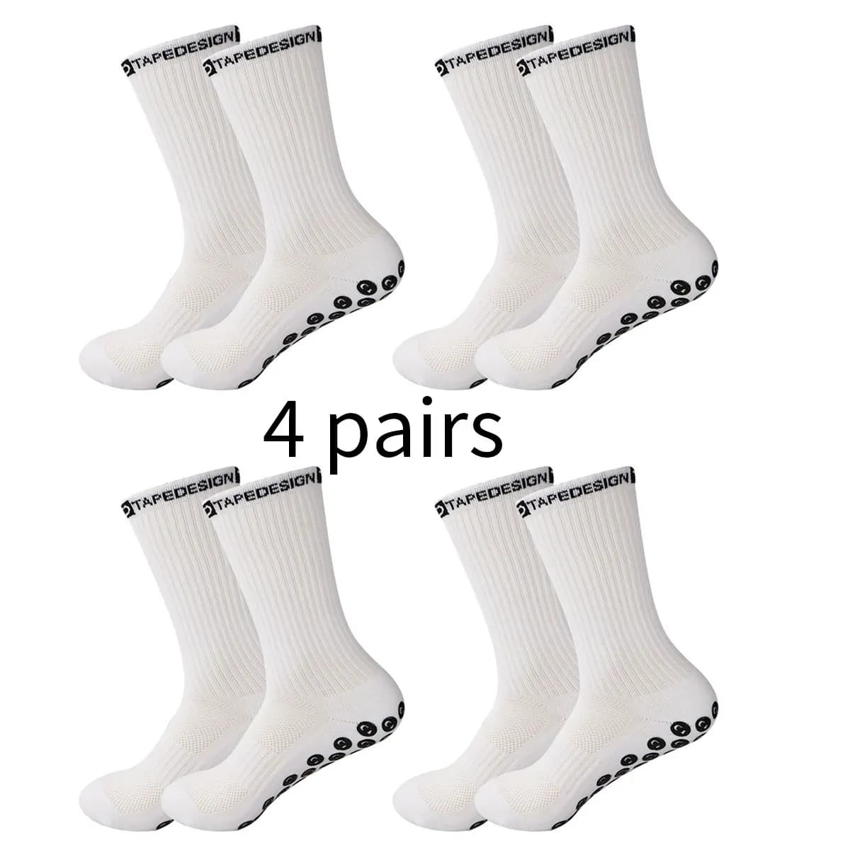 4 pairs of new solid color anti slip rugby sports socks for men's sports bicycles, short socks for men's athletes