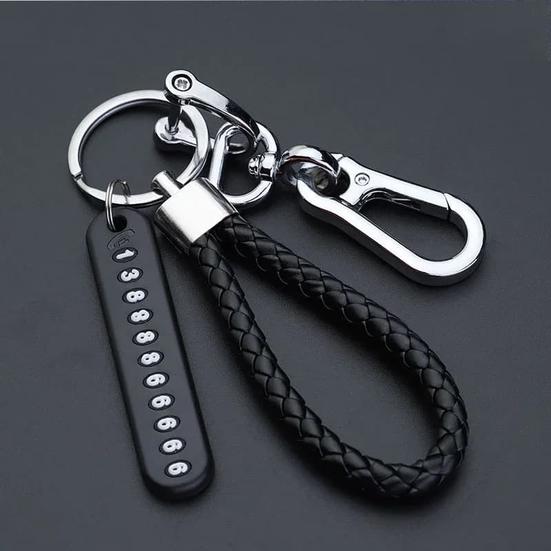 1pc Anti-Lost Car Keychain, Phone Number Card Keyring, Phone Number Plate, Lock Key Ring Auto Vehicle Key Chain, Car Accessories