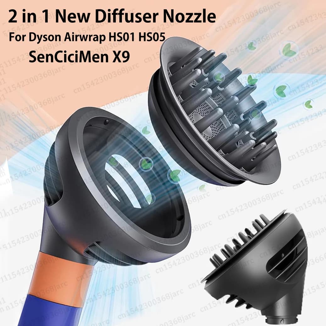 2 In 1 New Diffuser Nozzle Hair Styler Nozzle For Dyson Airwrap HS01 HS05 SenCiciMen X9 Hair Dryer Professional Diffuser Nozzle