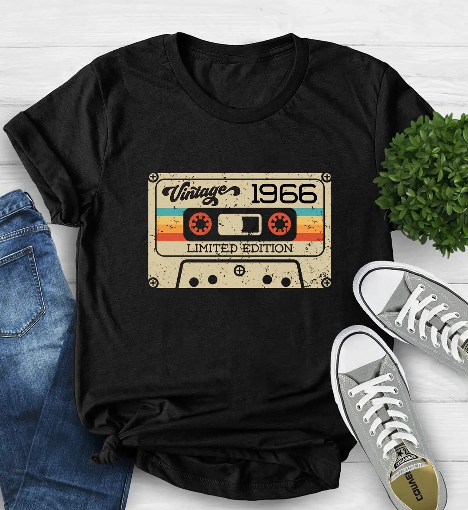 Vintage 1966 Limited Edition Cassette T Shirt 58Th Birthday Party