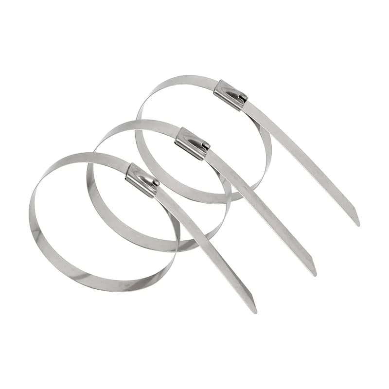 10pcs Multifunctional Metal Cable Ties 7.9mm Stainless Steel 304 Zip-Exhaust Locking Cable Tie 150 - 500mm