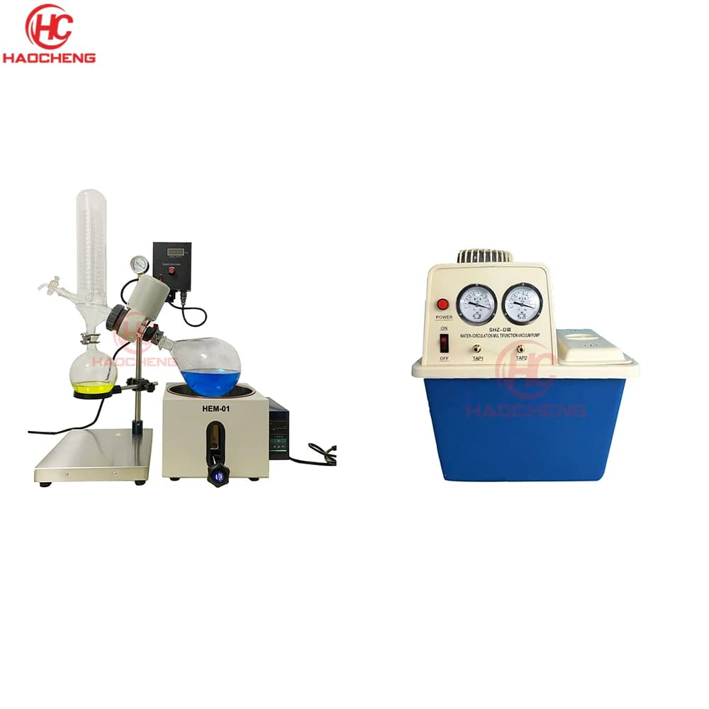 Free Shipping,Factory Sale 2L Manual Lift Rotary Evaporator  with Vacuum Pump