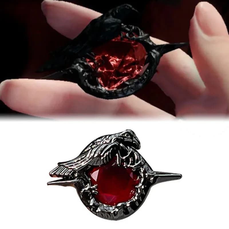 Game Love and deepspace Sylus Crow Cosplay Badge Necklace Alloy Red Gem Brooch Lapel Pins Jewelry Bag Costume Accessories Prop