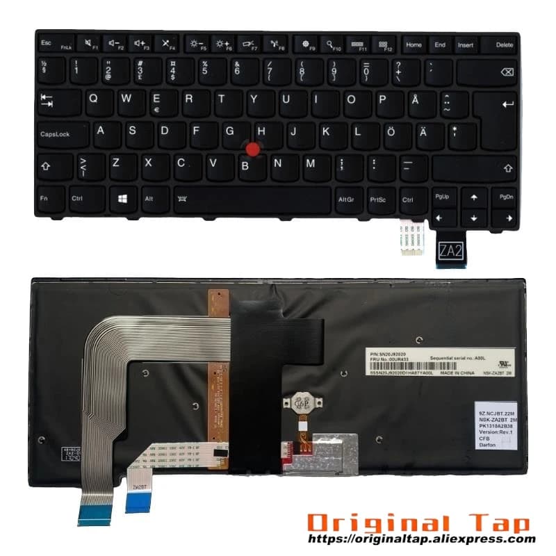 SE Swedish Finnish Backlit Keyboard for Lenovo Thinkpad T460p 00UR381 00UR421