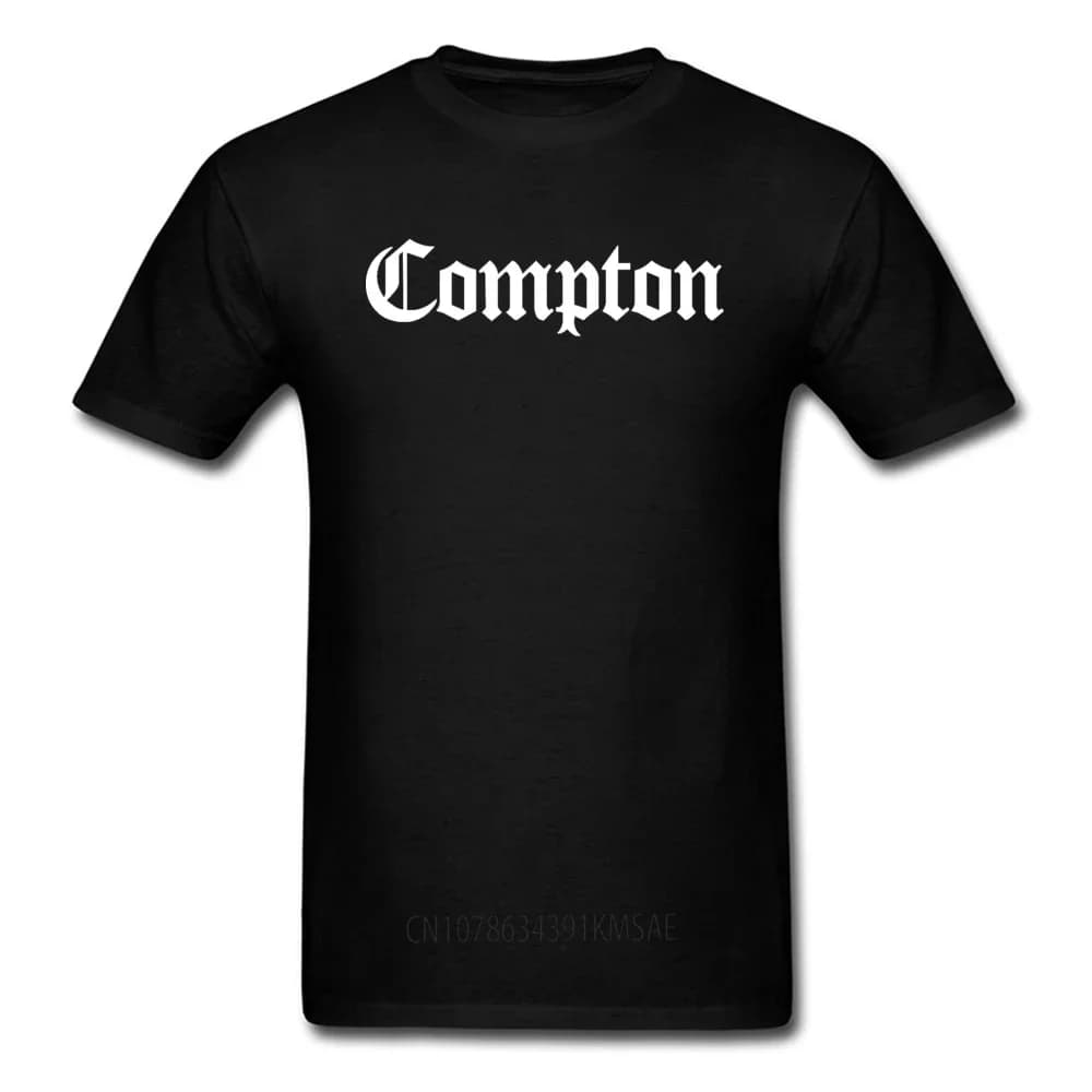 Compton Straight Outta Printed T Shirt TV Movie Letter Cheap Fashion Brand New Tshirt European Size 3XL Black Summer Autumn Man