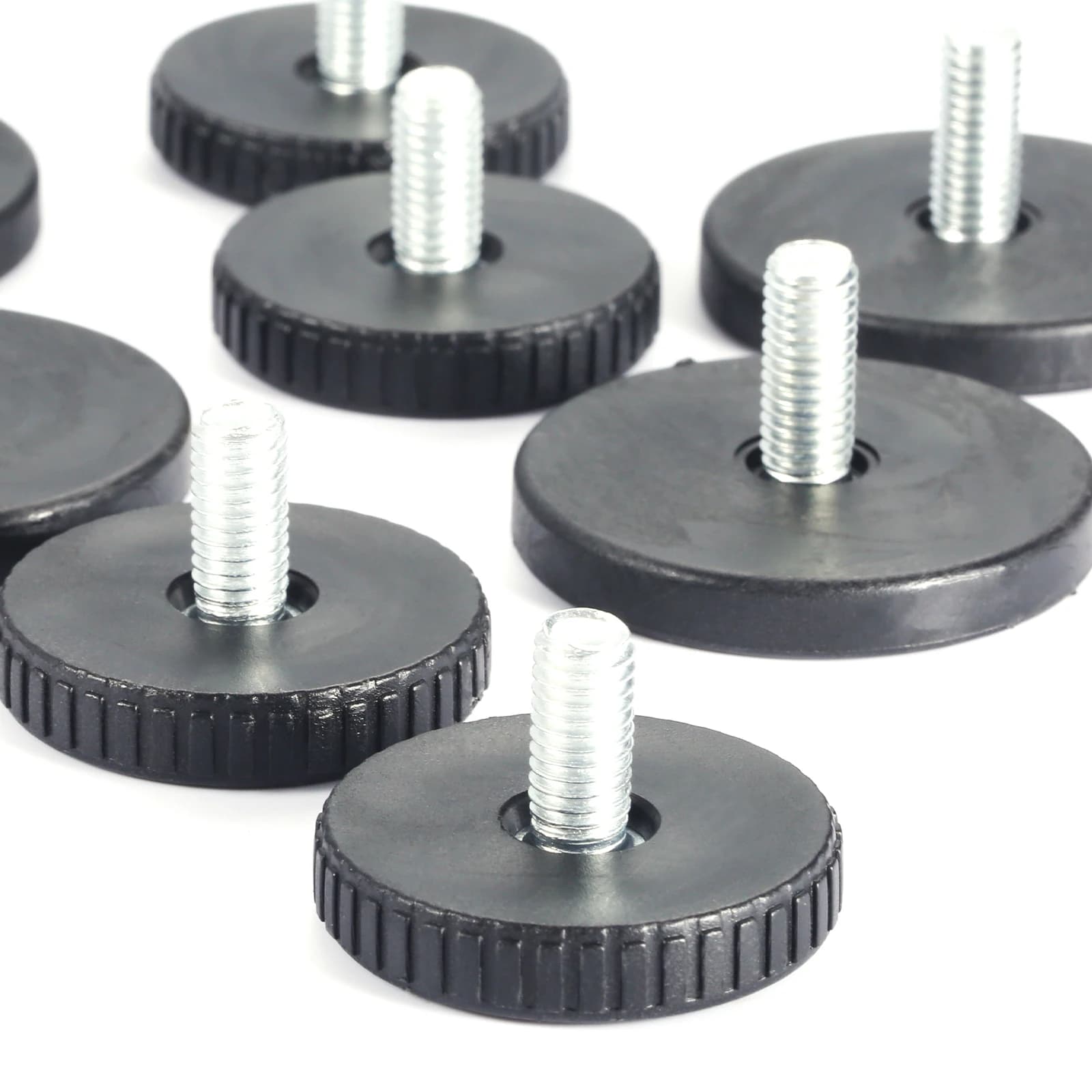 8pcs Adjusting Furniture Feet Round Base Leveling Height M8*18*40/50mm Thread Screw Balance Rack Table Shelve Railing Chair Leg