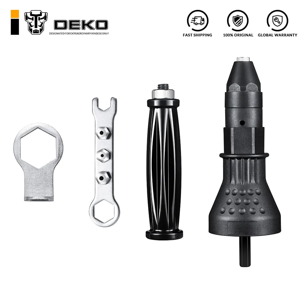 DEKO Electric Rivet Nut Gun Riveting Tool Cordless Riveting Drill Adaptor Insert Nut Tool Riveting Drill Adapter