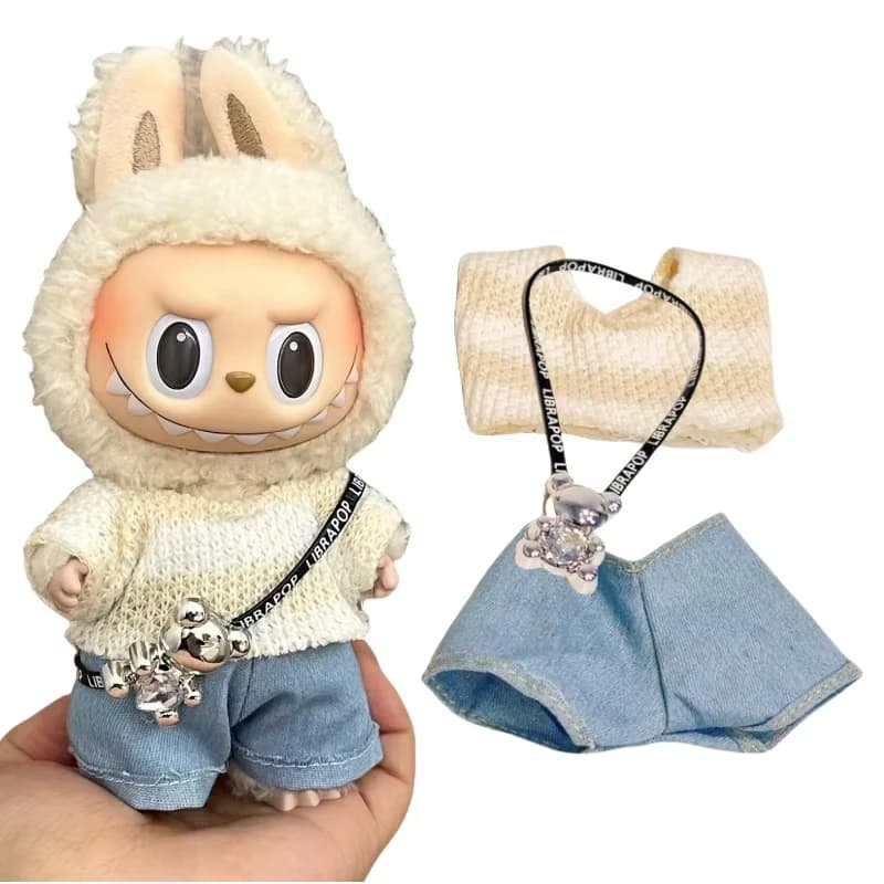 For 3.0 labubu Cloth V1 V2 V3 Kawaii Sakura princess skirt dresss For Ropa 15/17cm Labubu Idol Dolls Skirt Doll Clothes Clothing