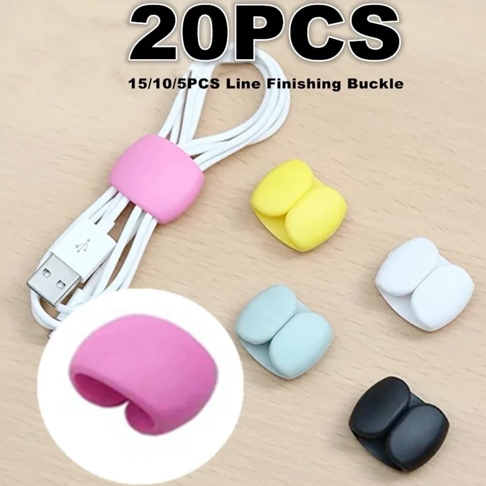 20/10/5 Pcs Charge Cable Protectors Travel Data Cord Clip Decoration Earphone Charging Cables Storage Buckle Cable Organizer
