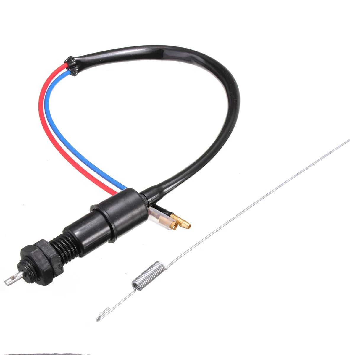 Universal Motorcycle Drum Brake Light Switch & Spring Kit - M12x1.5 Thread Rear Brake Switch for Pit Bike/ATV Quad/Scooter