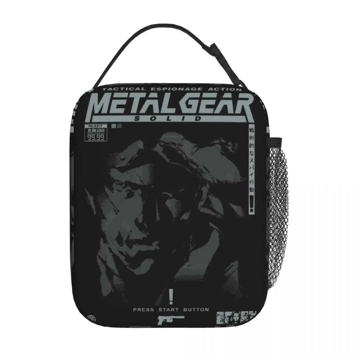 MGS1 Solid Snake Game Insulated Lunch Bag for Men Women Metal Gear Food Container Reusable Cooler Thermal Lunch Boxes For Work