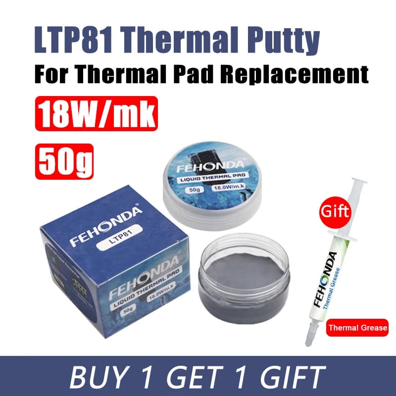Fehonda LTP81 18w/Mk Liquid Thermal Pad 12g VGA GPU IC Processor Rapid Cooling Thermal Putty For Heatsink