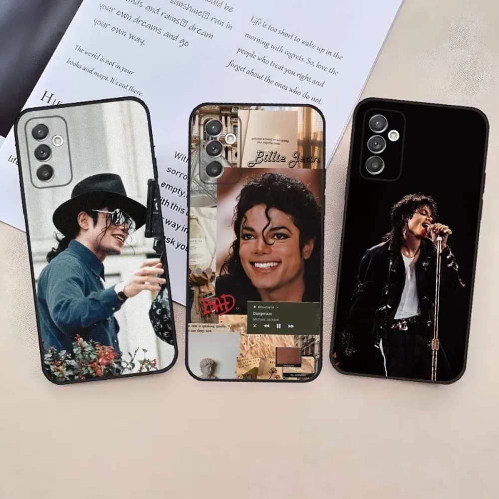 Singer Michael Jackson Phone Case For Samsung S24,23,22,30,21,10,9,Ultra,Plus,Lite,FE,5G Black Soft Case