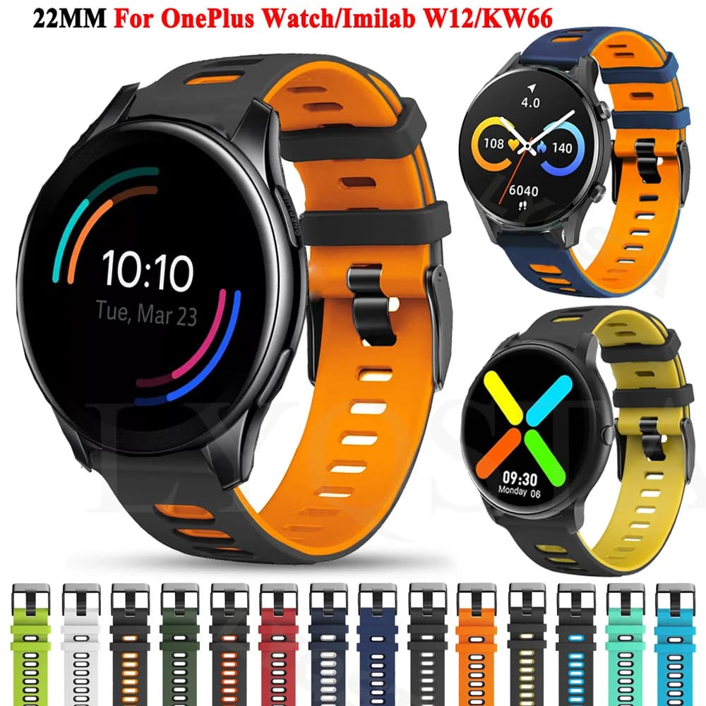 22mmReplacement Silicone Wristband Strap For Oneplus Watch One plus Smartwatch Wrist Strap Bracelet Watchband Accessories correa