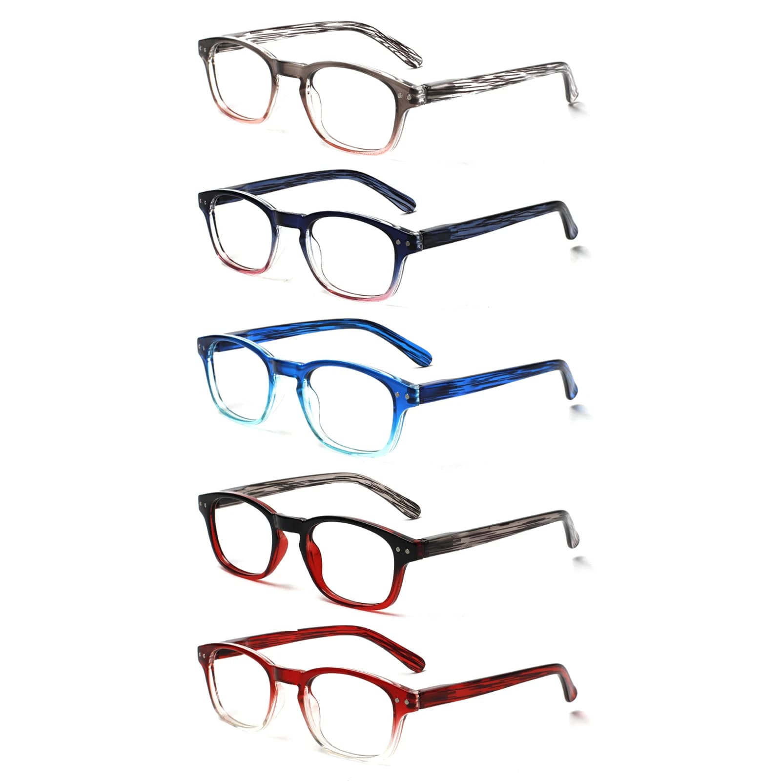 TUREZING Reading Glasses for Men And Women Rectangular HD Anti-Blue Light Anti-Fatigue High-Quality Diopter Prescription Eyewear