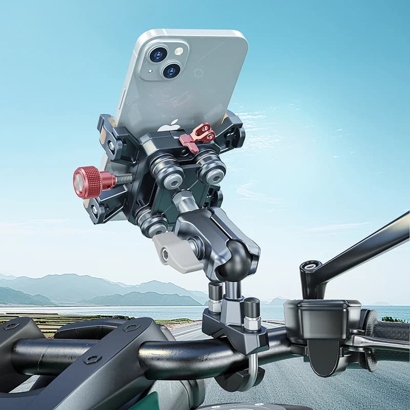 Universal Phone Holder for Motorcycle Accessories 2025 New High-Quality Alloy Shock Absorption Motorbike Navigation Holder