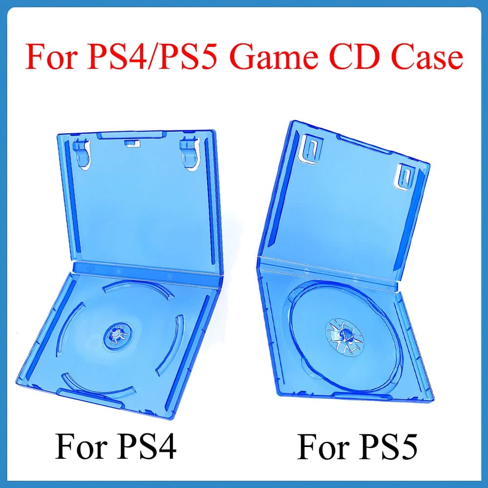 1Pcs For PS4 Game CD Case For Sony PS4/PS5 Clear Blue DVD Storage Case Protective Box Plastic Disc Stockpiling Boxes Accessories