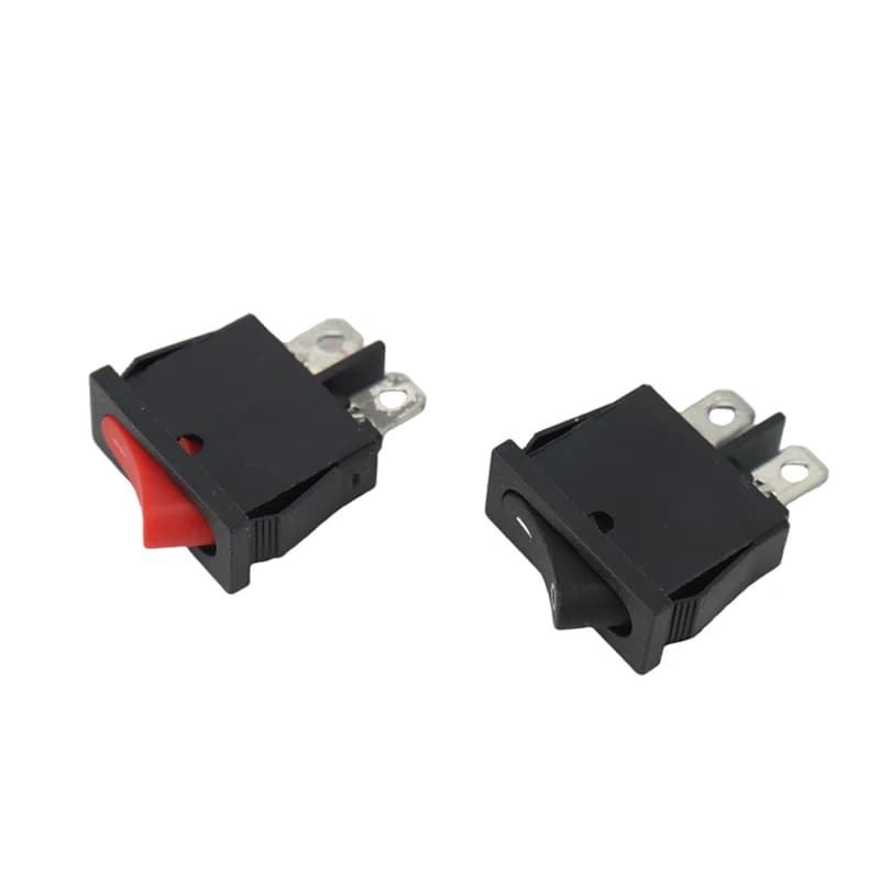 5Pcs 10x22mm KCD1-110 Black Super Thin Rocker Switch NO/OFF 2 Pin Small Instrument Power Switch