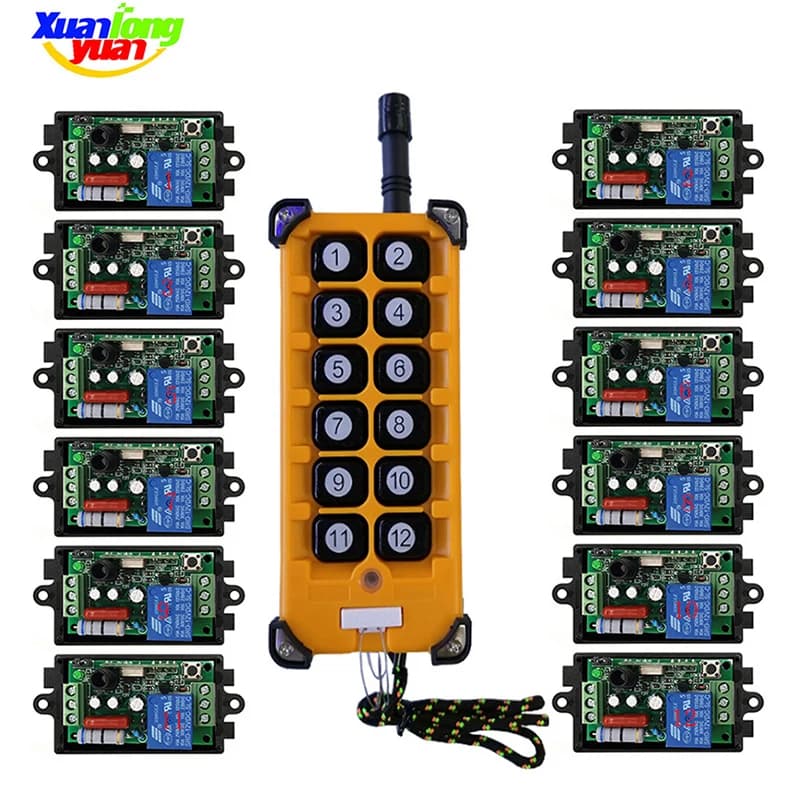 433MHZ  3000M Long Range AC220V 1CH RF Industrial Wireless Remote Control Relay Switch light /lamp/ window/Garage Doors shutters