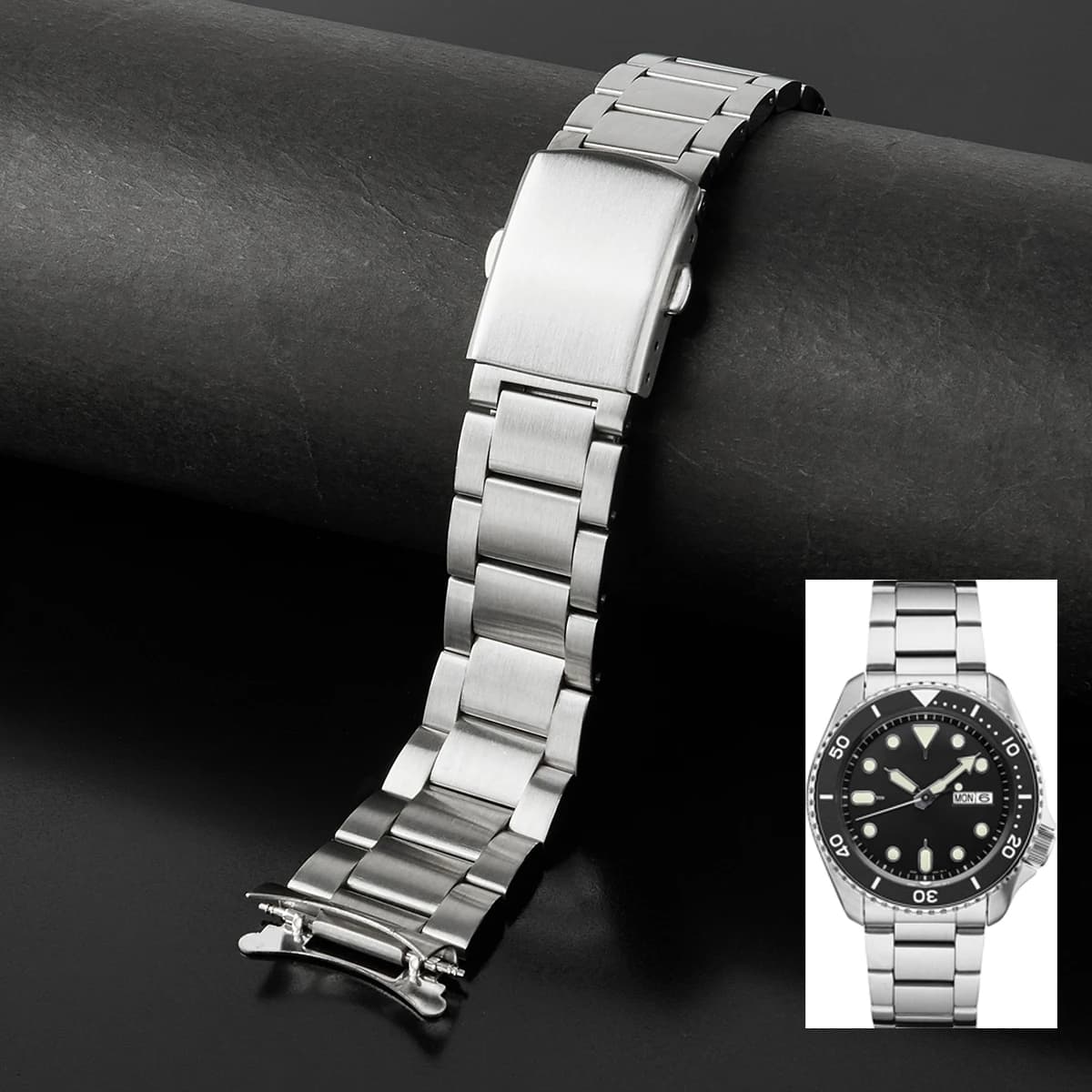 22mm Watch Strap For seiko No. 5 SKX Solid Stainless Steel Metal Watch Accessories Watch Belt Bracelet