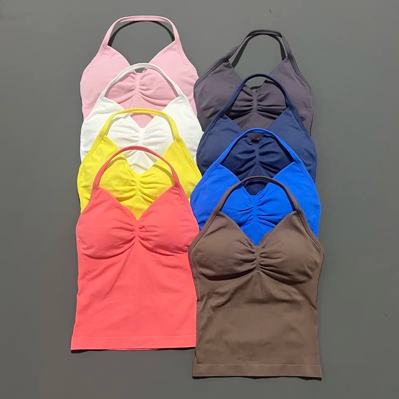 Impact Longline Strappy Top Women Yoga Sports Bra Sleeveless Workout Crop Top Stretchy Fitness Activewear Running Vest Gym tops