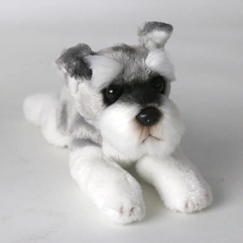 1 pc Cute Small Schnauzer Puppy Real Life Plush Toy Soft Simulation Dog Stuffed Kids doll for Children Photo Prop Girl Birthday