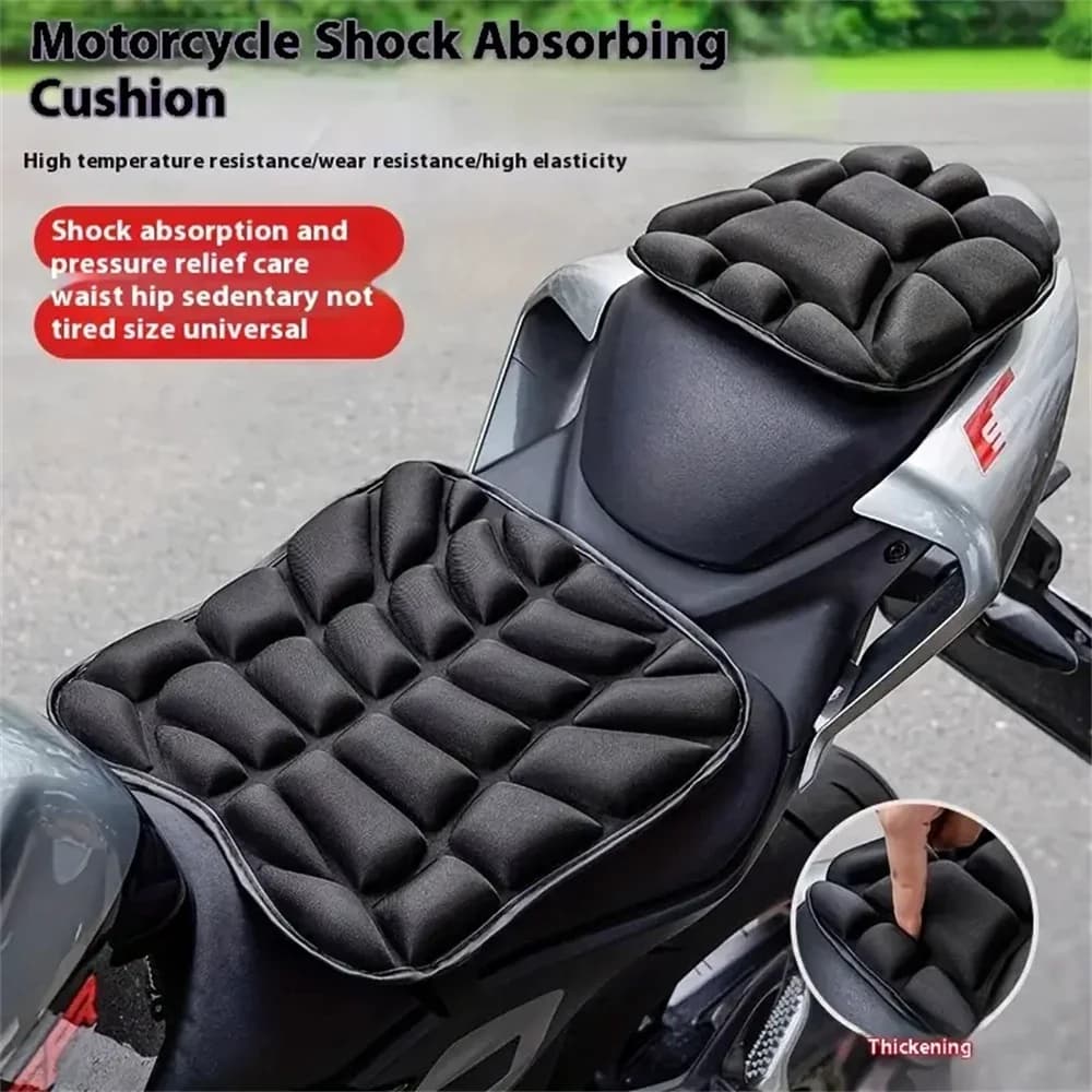 2pcs/set Motorcycle Fit for Seat Pad 3D Comfort Gel Cushion Fit for Seat Breathable Universal Shock Absorbing Fit for Seat Cover