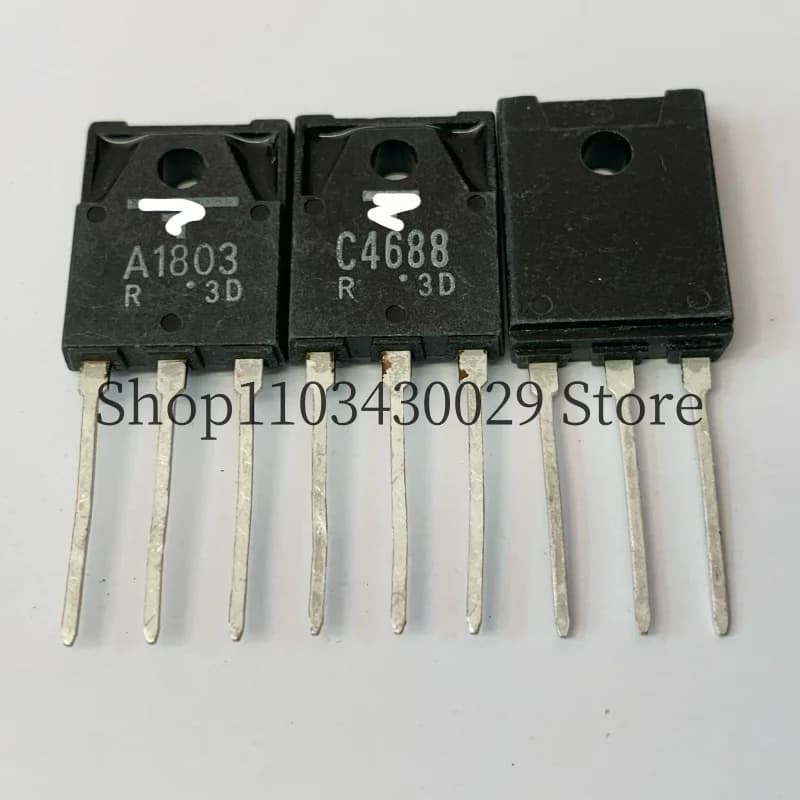5Pairs(10PCS) New Original 2SC4688 C4688 + 2SA1803 A1803 TO-3P 6A 80V NPN + PNP Transistor