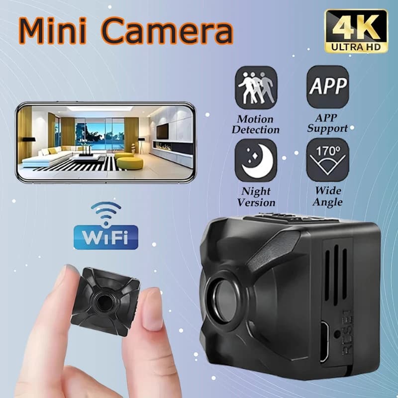 4K Wireless Mini Camera Motion Detection Monitor WiFi IP/AP Remote Rechargeable Home Surveillance With Long Battery Life