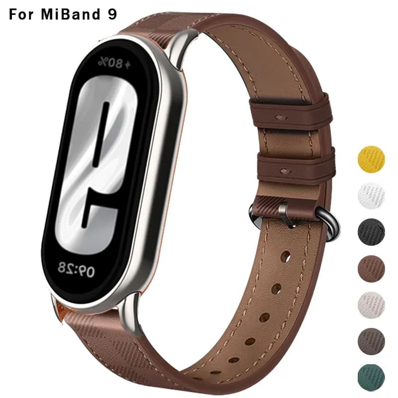 Luxury Leather Strap For Xiaomi Mi Band 9 Bracelet Replacement Multicolour Strap For Xiaomi mi band 8 Wristband Correa Bracelet